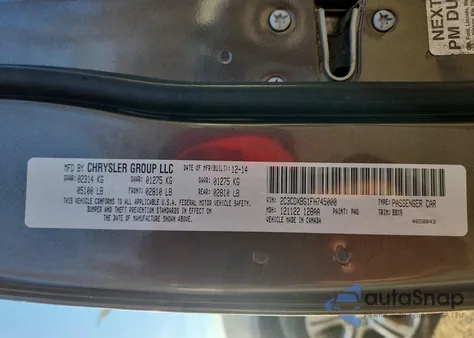 2015 Dodge Charger Se z USA, uszkodzony, nr VIN 2C3CDXBG1FH745000